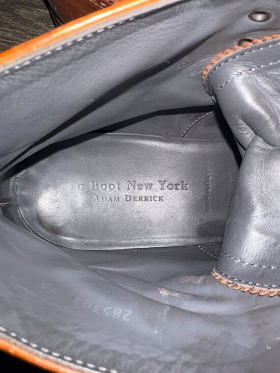 Adam Derrick/To Boot New York Cognac Leather Wingtip Ankle Boots, Size 10 main image 6